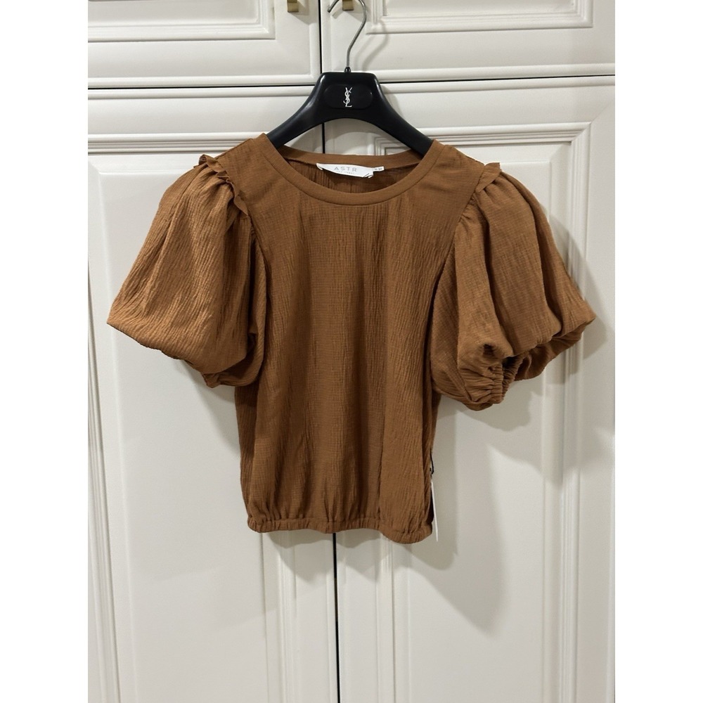 ASTR‎ The Label Womens  Size XS Color Cider Short Puff Sleeve Top